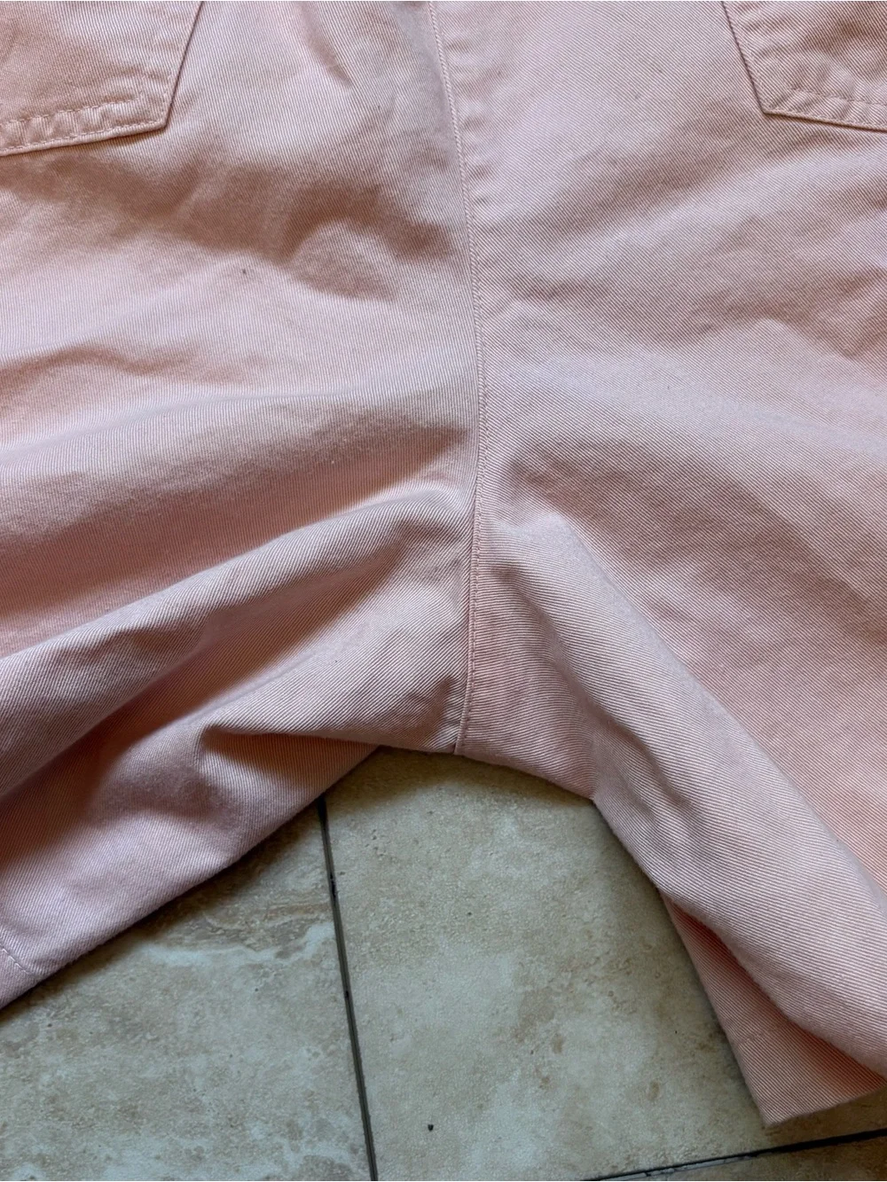 Vintage Pink High Waisted Shorts Elastic Drawstring Denim Cotton size M